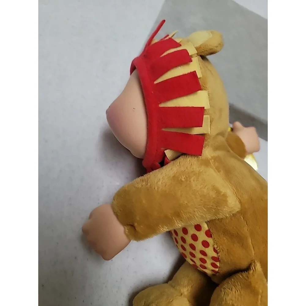 Cabbage Patch Kids Stuffed Animal Cuties Lion Doll Yellow Polka Dot Blue Eyes
